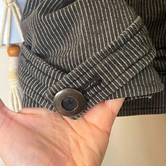 Free People Railroad Stripe Knit Gray Charcoal Moto Jacket Asymmetrical Sz XS - Picture 3 of 5